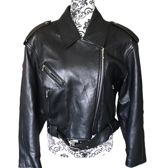 DANIER Leather Biker Jacket ( belt not included) - Picture 1 of 15